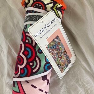 House of clouds sand-free microfiber beach towel- bohemian